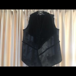 NEIMAN MARCUS Faux FUR FAUX Suede Vest. NEVER WORN